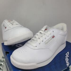 Reebok Princess White 1475 Comfort Walking Shoes Sneakers Womens 8 Classic NEW